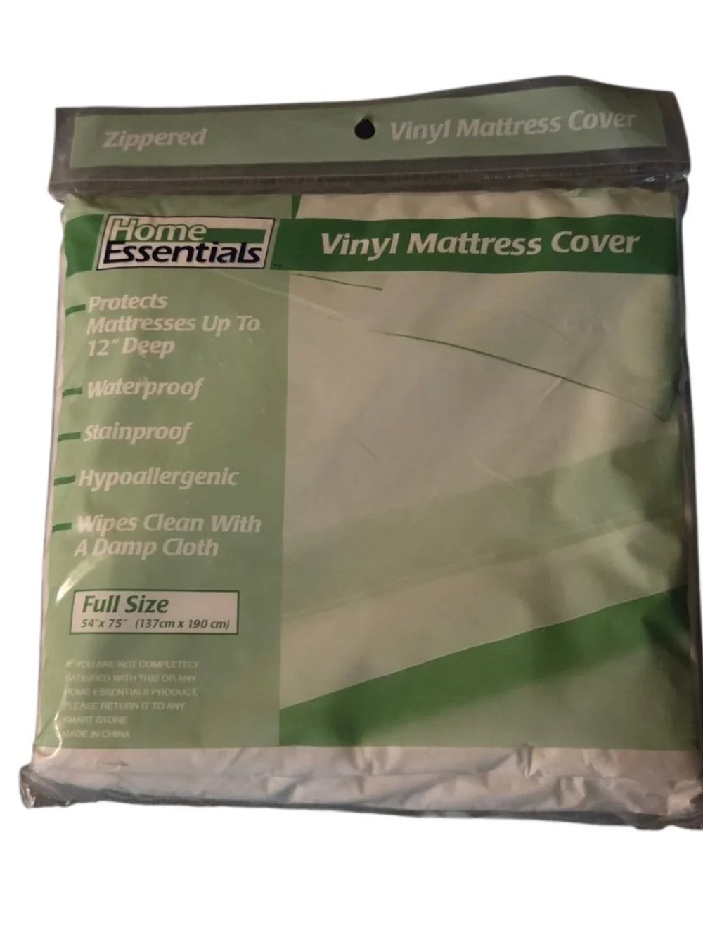 Kmart Vintage Full Size Mattress Cover And Vinyl Pillow Case Cover Deadstock